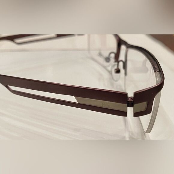 Hunter HT-837 C2 57-16-135mm Brown Metal Half Rim Eyeglasses - Picture 10 of 12